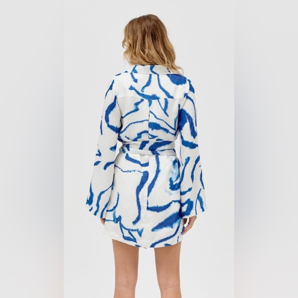 SOVERE V-Neck Wrap Dress In Blue Tide (Bought at Anthropologie) - Picture 13 of 15